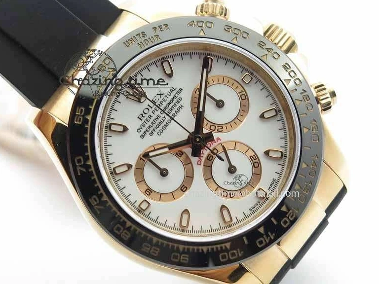 MiroTime 0110 Daytona 116515 Noob 1:1 Best Edition White Dial On Black Rubber Strap A7750 (Free Extra Strap) MultiPurpose 3739